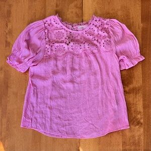 Blu Pepper Puff Sleeve Blouse